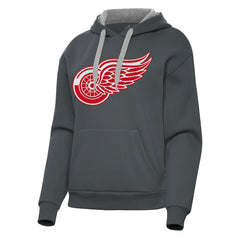 Detroit Red Wings Antigua Women's Victory Pullover Hoodie - Charcoal - NHL