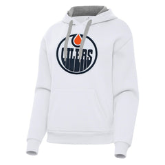 Edmonton Oilers Antigua Women's Victory Pullover Hoodie - White - NHL