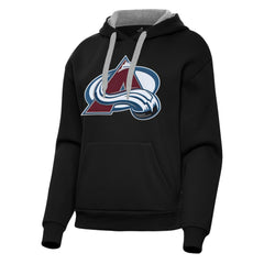 Colorado Avalanche Antigua Women's Victory Pullover Hoodie - Black - NHL