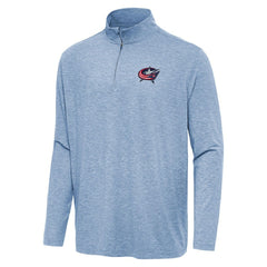Columbus Blue Jackets Antigua Hunk Quarter-Zip Top - Heather Aqua - NHL