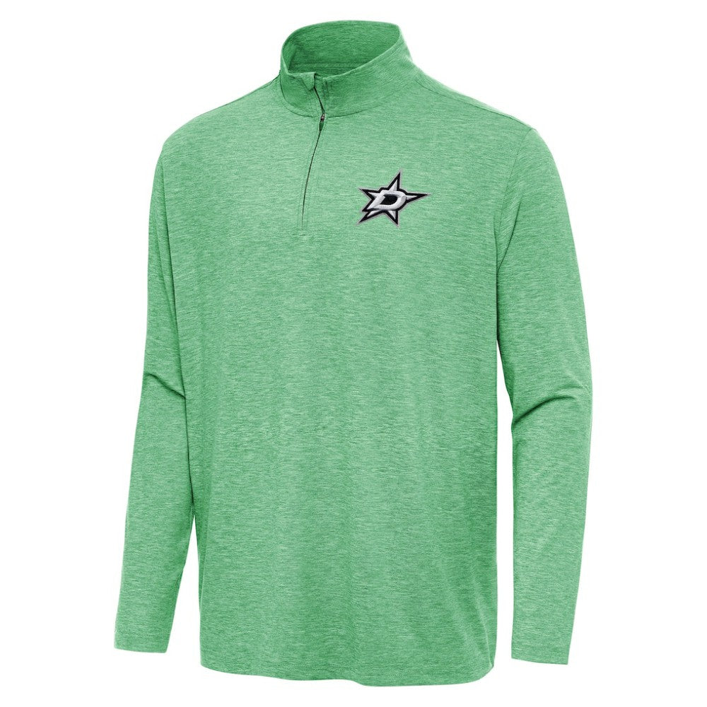 Dallas Stars Antigua Hunk Quarter-Zip Top - Heather Kelly Green - NHL