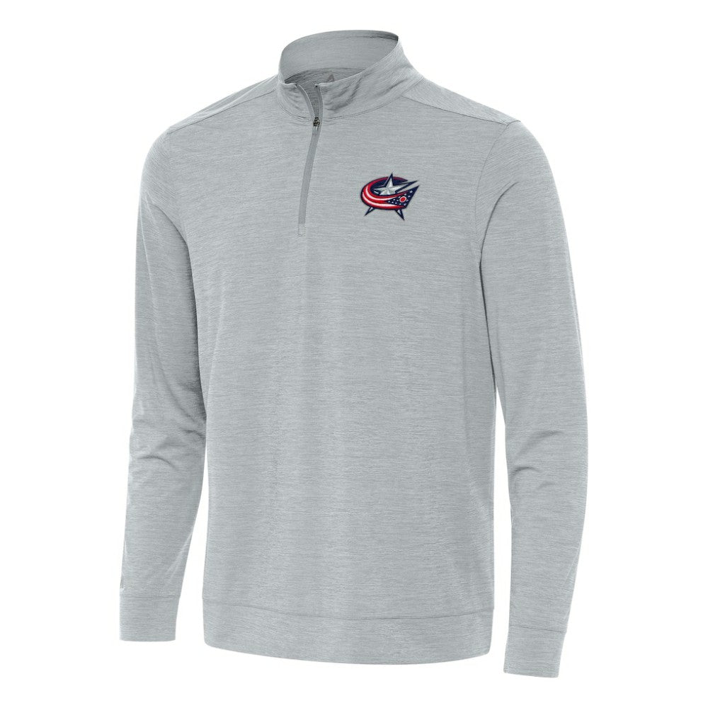 Columbus Blue Jackets Antigua Bright Quarter-Zip Top - Heather Gray - NHL