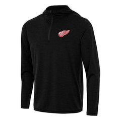 Detroit Red Wings Antigua Tidy Quarter-Zip Hoodie - Heather Black - NHL