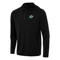 Dallas Stars Antigua Tidy Quarter-Zip Hoodie - Heather Black - NHL