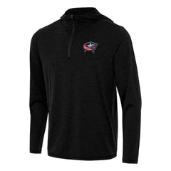 Columbus Blue Jackets Antigua Tidy Quarter-Zip Hoodie - Heather Black - NHL