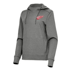 Detroit Red Wings Antigua Women's Justice Pullover Hoodie - Heather Black - NHL