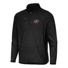 Columbus Blue Jackets Antigua Certain Quarter-Zip Tri-Blend Sweatshirt - Heather Black - NHL
