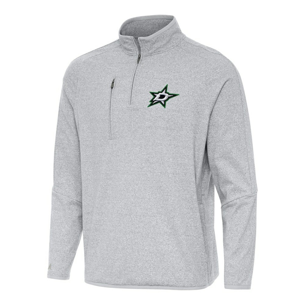 Dallas Stars Antigua Certain Quarter-Zip Tri-Blend Sweatshirt - Heather Gray - NHL