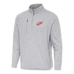 Detroit Red Wings Antigua Certain Quarter-Zip Tri-Blend Sweatshirt - Heather Gray - NHL