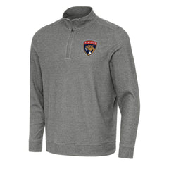 Florida Panthers Antigua Subtle Quarter-Zip Sweatshirt - Heather Black - NHL