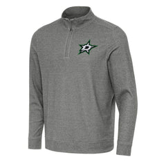 Dallas Stars Antigua Subtle Quarter-Zip Sweatshirt - Heather Black - NHL