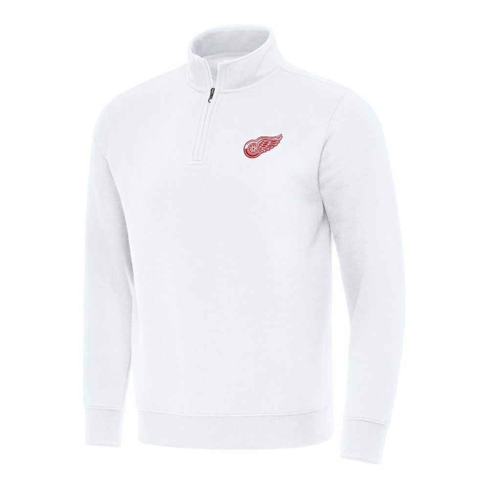 Detroit Red Wings Antigua Victory Quarter-Zip Mock Sweatshirt - White - NHL