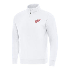 Detroit Red Wings Antigua Victory Quarter-Zip Mock Sweatshirt - White - NHL