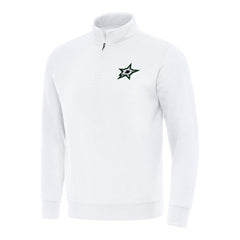 Dallas Stars Antigua Victory Quarter-Zip Mock Sweatshirt - White - NHL