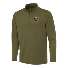 Florida Panthers Antigua Reprocess Quarter-Zip Top - Olive - NHL