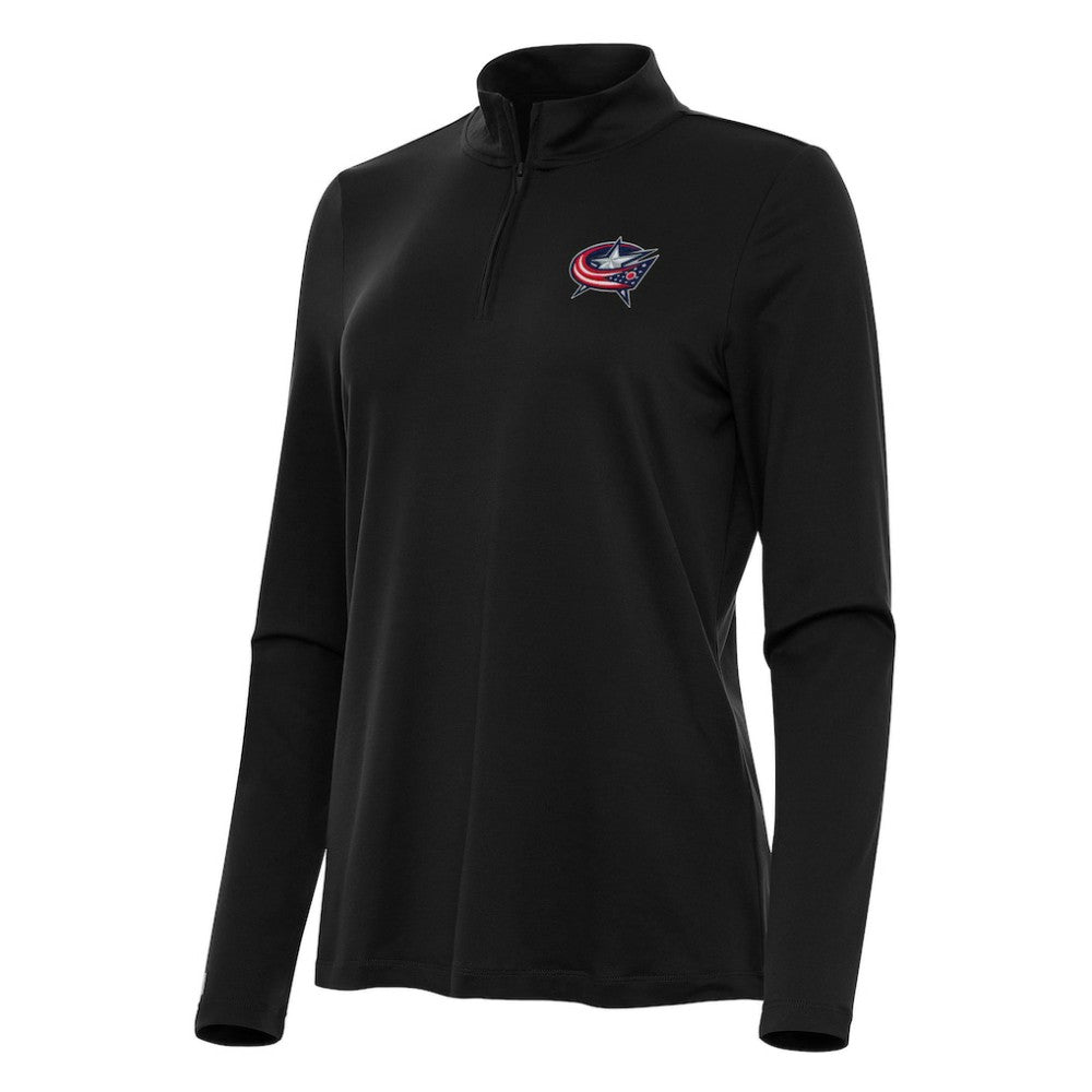 Columbus Blue Jackets Antigua Women's Reprocess Quarter-Zip Top - Black - NHL