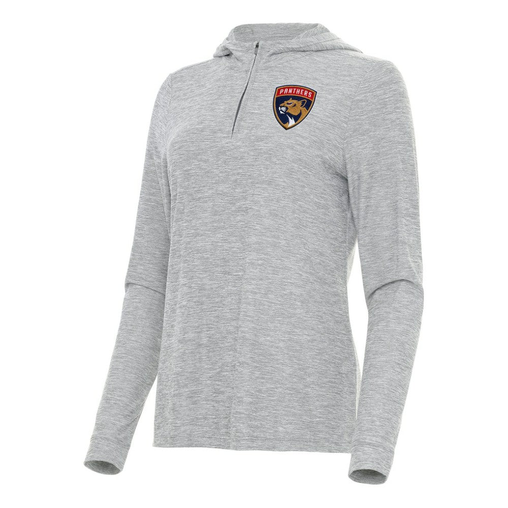 Florida Panthers Antigua Women's Daybreak Quarter-Zip Hoodie - Heather Gray - NHL