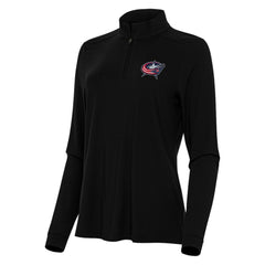 Columbus Blue Jackets Antigua Women's Intent Quarter-Zip Top - Black - NHL