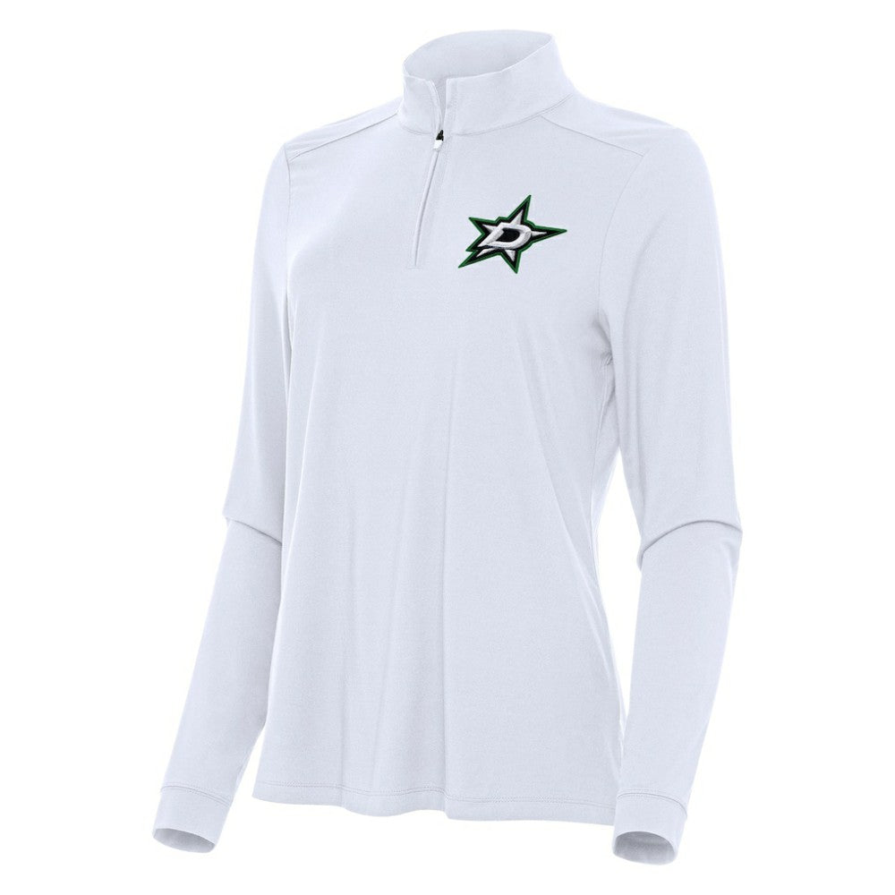 Dallas Stars Antigua Women's Intent Quarter-Zip Top - White - NHL