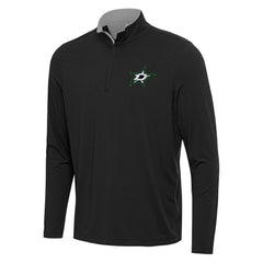 Dallas Stars Antigua Content Quarter-Zip Pullover Top - Black/Gray - NHL