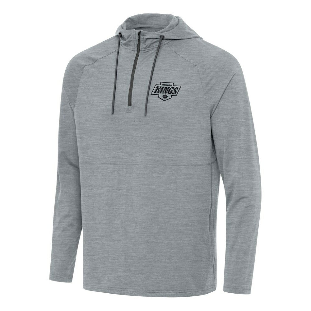 Los Angeles Kings Antigua Spikes Quarter-Zip Hoodie - Heather Gray - NHL