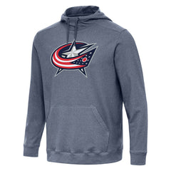 Columbus Blue Jackets Antigua Cloud Pullover Hoodie - Heather Navy - NHL