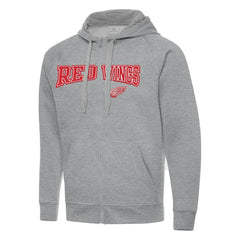 Detroit Red Wings Antigua Big & Tall Victory Full-Zip Hoodie - Heather Gray - NHL