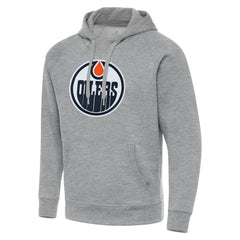 Edmonton Oilers Antigua Big & Tall Victory Pullover Hoodie - Heather Gray - NHL