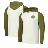 Montreal Canadiens Antigua Intrepid Sand Raglan Long Sleeve Hoodie T-Shirt - Cream/Olive - NHL