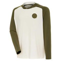 Buffalo Sabres Antigua Intrepid Sand Raglan Long Sleeve Hoodie T-Shirt - Cream/Olive - NHL