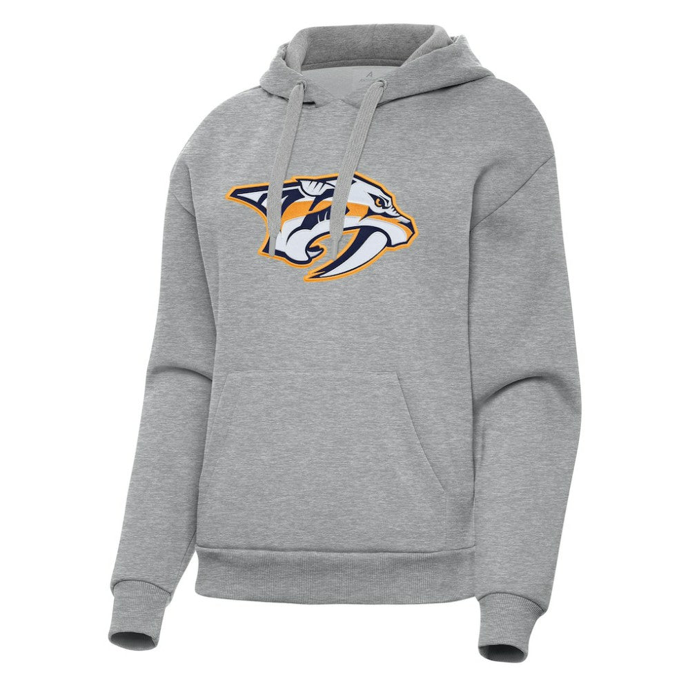 Nashville Predators Antigua Women's Victory Pullover Hoodie - Heather Gray - NHL