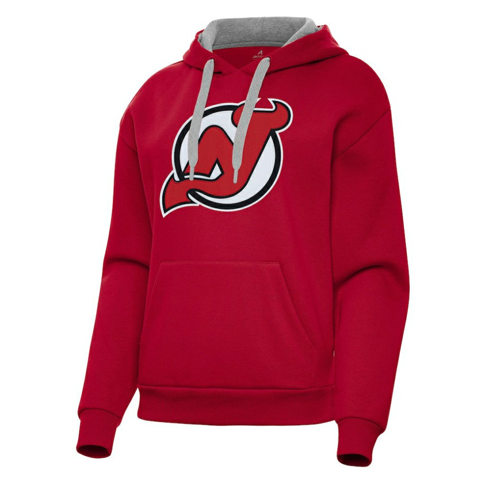 New Jersey Devils Antigua Women's Victory Pullover Hoodie - Red - NHL