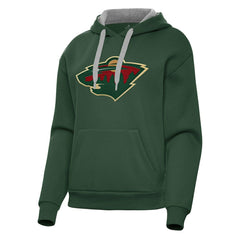 Minnesota Wild Antigua Women's Victory Pullover Hoodie - Hunter Green - NHL