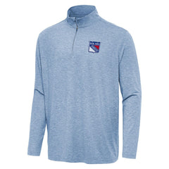 New York Rangers Antigua Hunk Quarter-Zip Top - Heather Blue - NHL