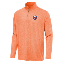 New York Islanders Antigua Hunk Quarter-Zip Top - Heather Orange - NHL