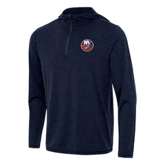 New York Islanders Antigua Tidy Quarter-Zip Hoodie - Heather Navy - NHL