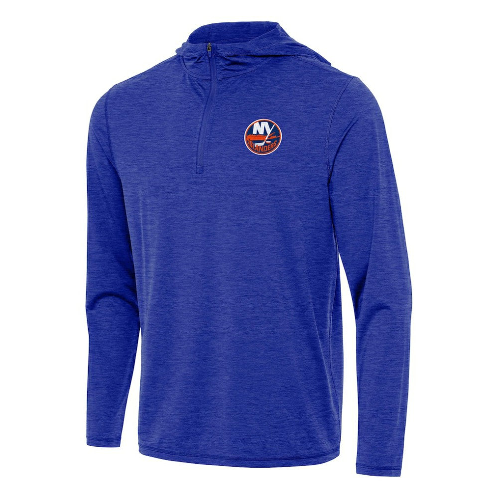 New York Islanders Antigua Tidy Quarter-Zip Hoodie - Heather Royal - NHL