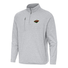 Minnesota Wild Antigua Certain Quarter-Zip Tri-Blend Sweatshirt - Heather Gray - NHL