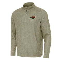Minnesota Wild Antigua Subtle Quarter-Zip Sweatshirt - Olive - NHL
