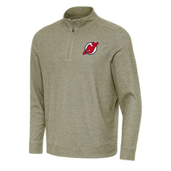 New Jersey Devils Antigua Subtle Quarter-Zip Sweatshirt - Olive - NHL
