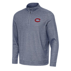 Montreal Canadiens Antigua Subtle Quarter-Zip Sweatshirt - Heather Navy - NHL