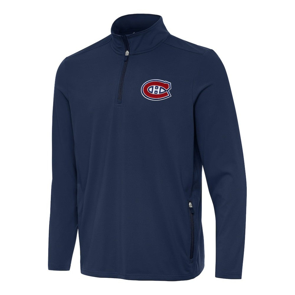 Montreal Canadiens Antigua Perilous Quarter-Zip Sweatshirt - Navy - NHL