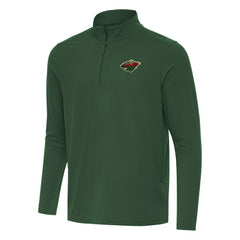Minnesota Wild Antigua Intent Quarter-Zip Top - Hunter Green - NHL