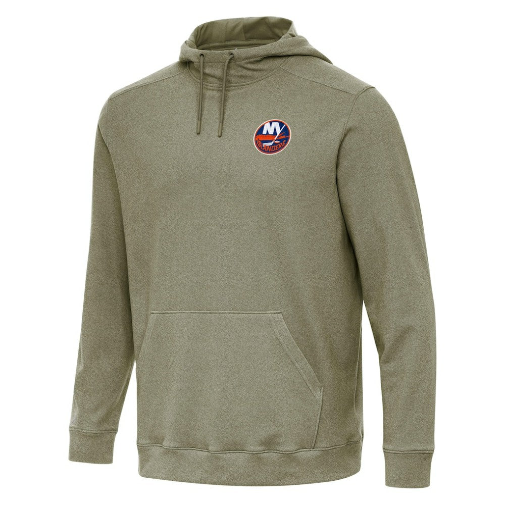 New York Islanders Antigua Cloud Pullover Hoodie - Olive - NHL