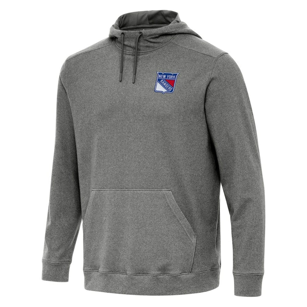 New York Rangers Antigua Cloud Pullover Hoodie - Heather Black - NHL