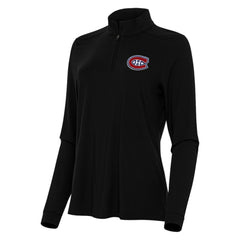 Montreal Canadiens Antigua Women's Intent Quarter-Zip Top - Black - NHL