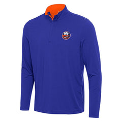New York Islanders Antigua Content Quarter-Zip Pullover Top - Royal/Orange - NHL