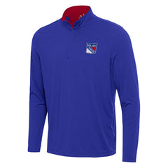 New York Rangers Antigua Content Quarter-Zip Pullover Top - Blue/Red - NHL