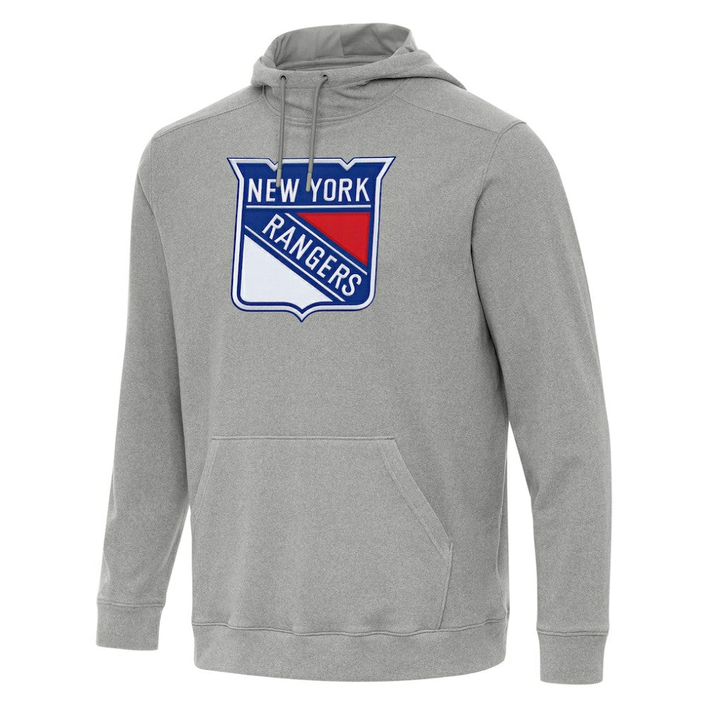 New York Rangers Antigua Cloud Pullover Hoodie - Heather Gray - NHL
