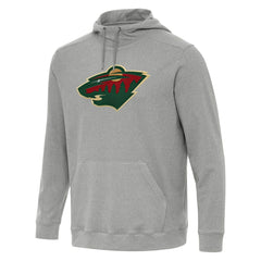 Minnesota Wild Antigua Cloud Pullover Hoodie - Heather Gray - NHL